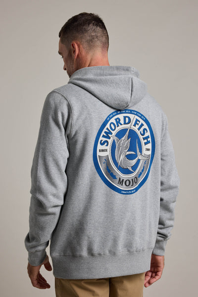 Swordfish Mojo Logo Hoody in grey marl, relaxed fit