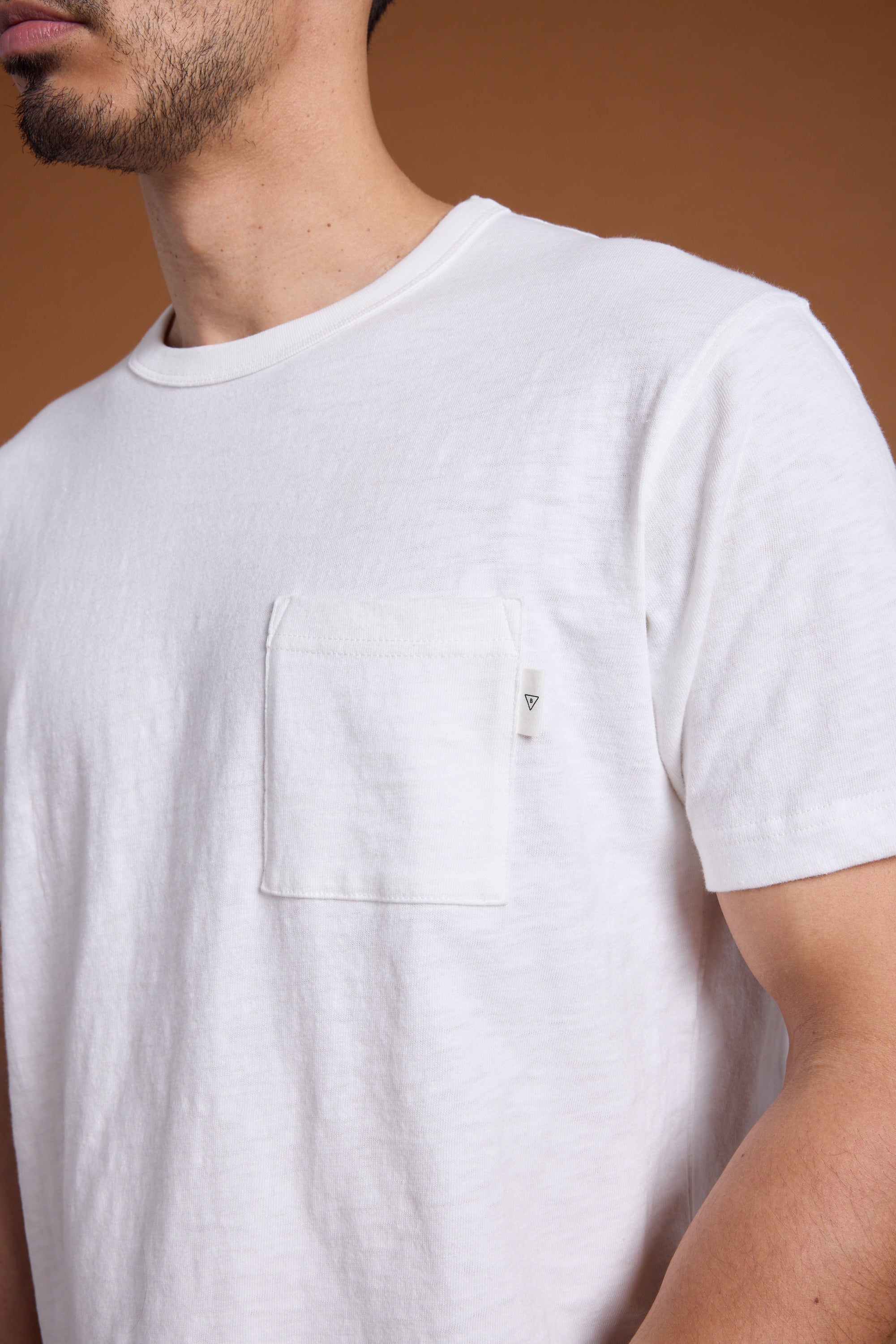 Barkers Anderson Slub Tee in white, relaxed fit, additional view