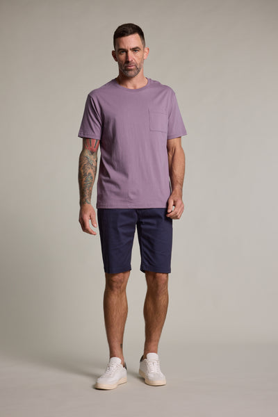 Barkers Stamp Logo Tee in purple, relaxed fit