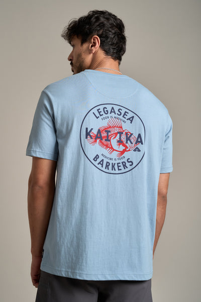 LegaSea Kai Ika Print Tee in blue, regular fit
