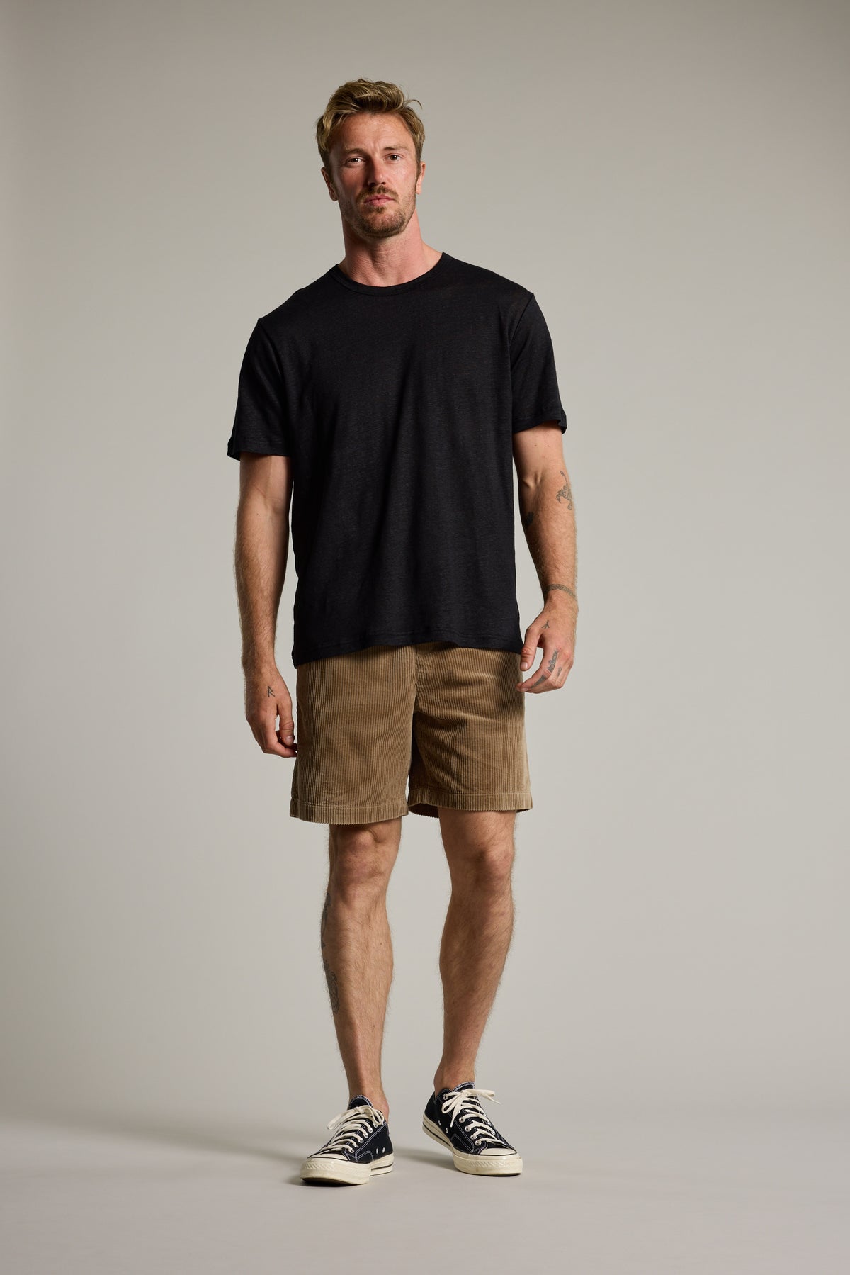Barkers Lennox Cord Weekend Short in taupe, additional view