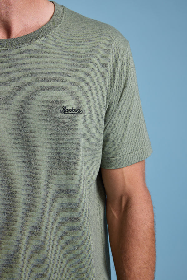 Barkers Bayside Emb Tee in green, regular fit, alternate view