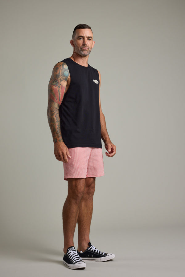 Barkers Supply Co Print Singlet in black, additional view