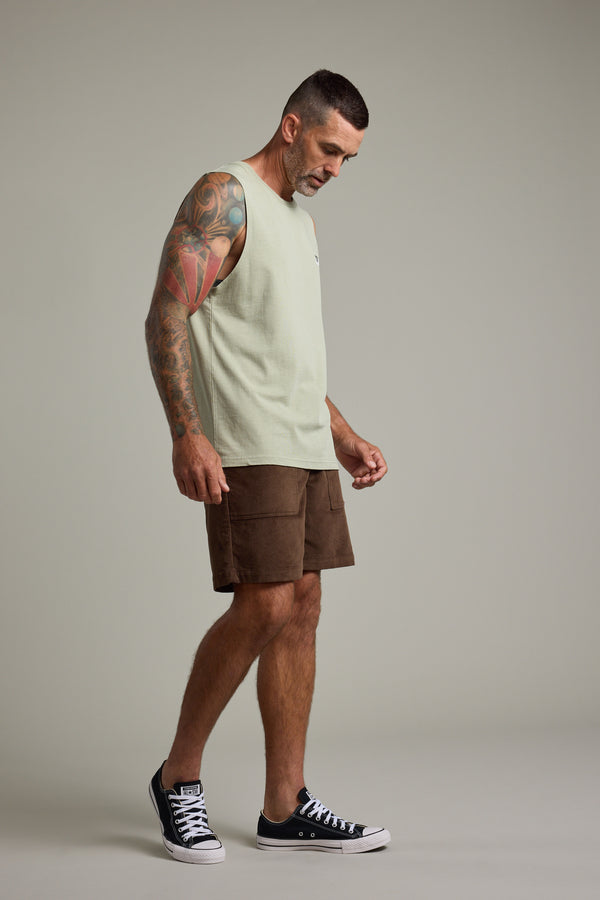 Barkers Newton Washed Singlet in mint, alternate view