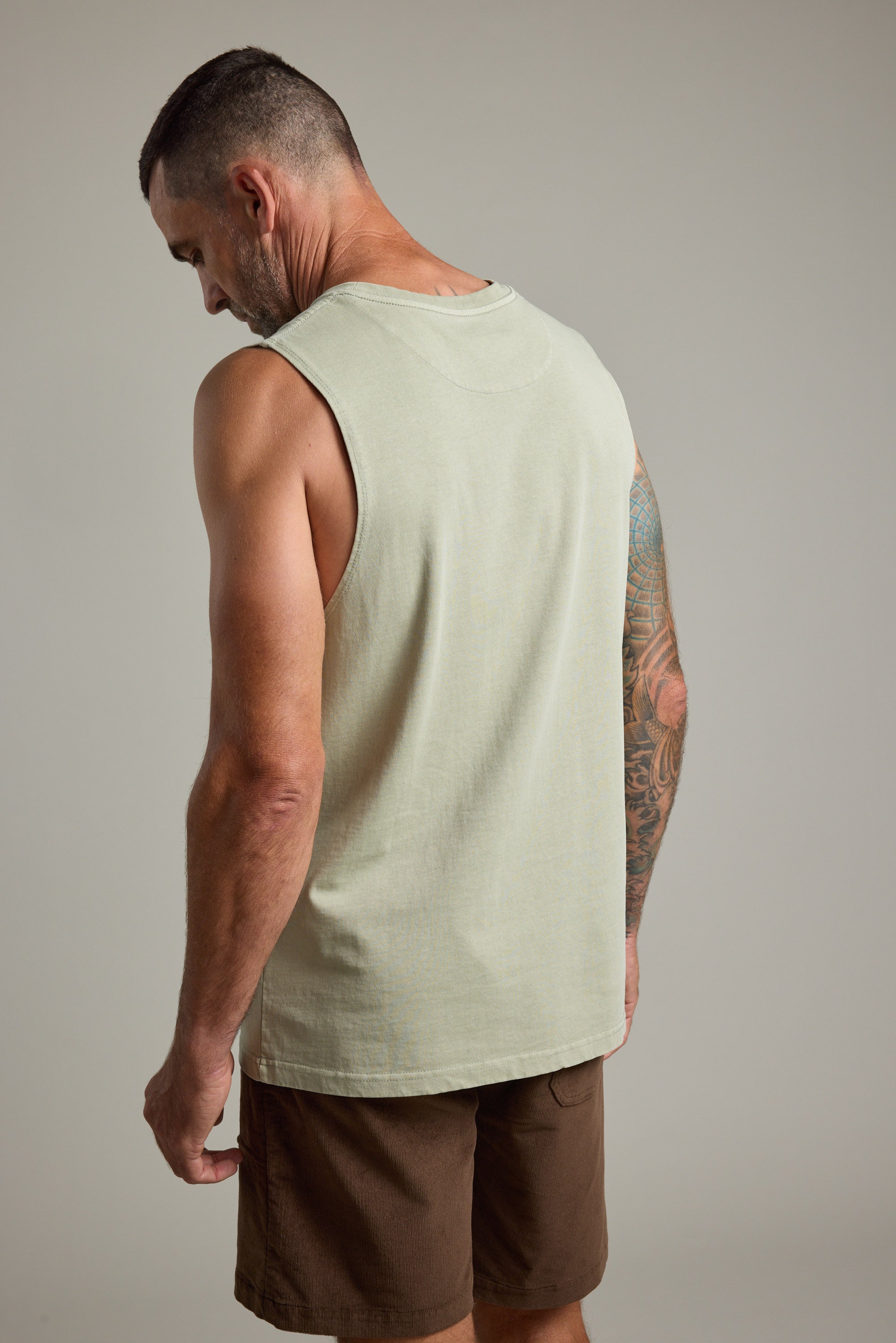 Barkers Newton Washed Singlet in mint, additional view