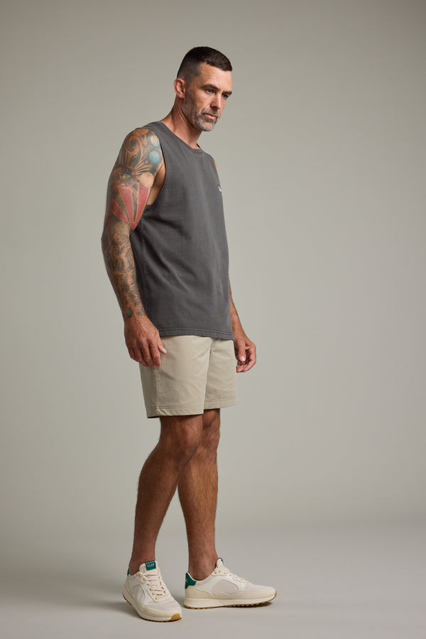 Barkers Newton Washed Singlet in washed black, additional view