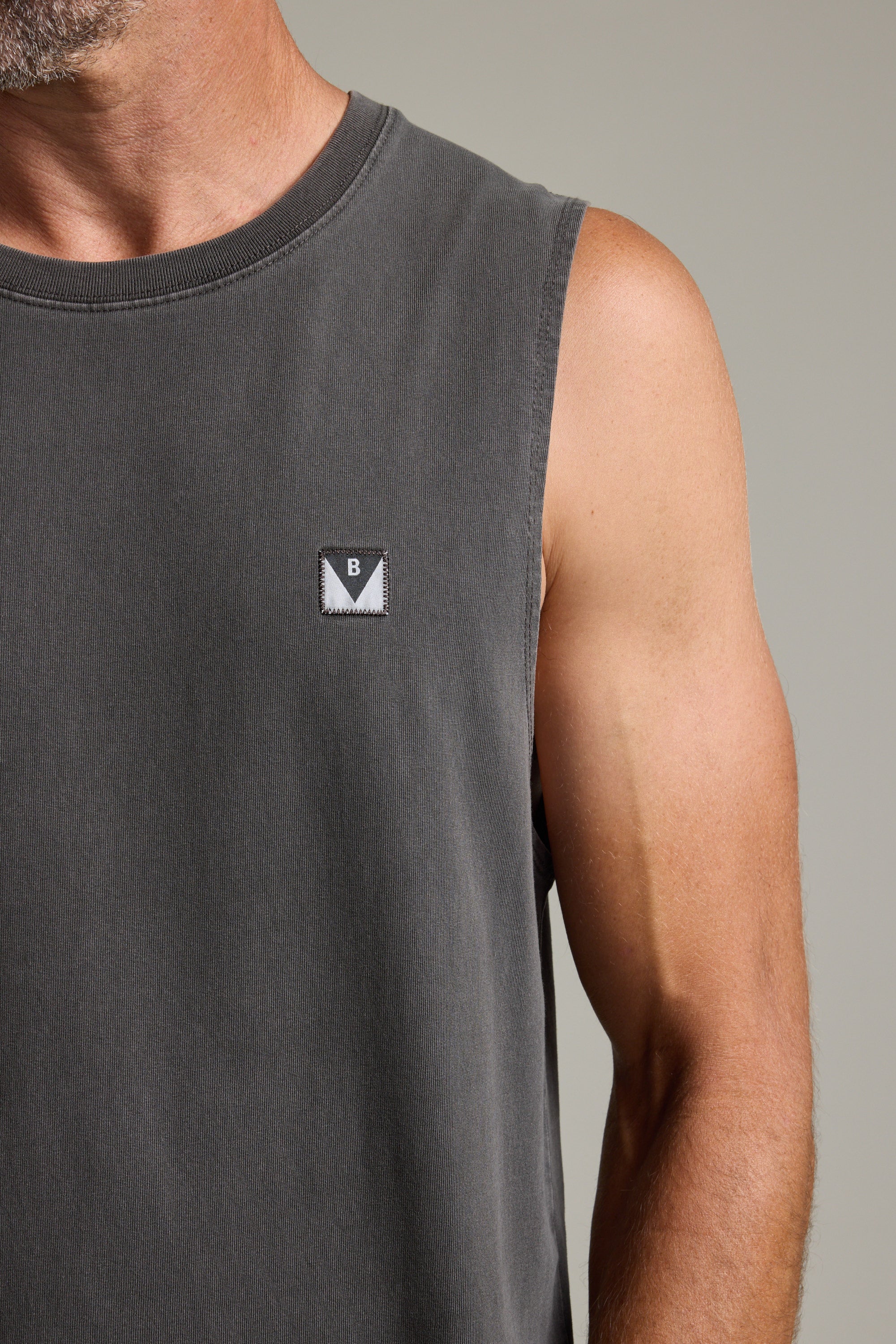 Barkers Newton Washed Singlet in washed black, additional view