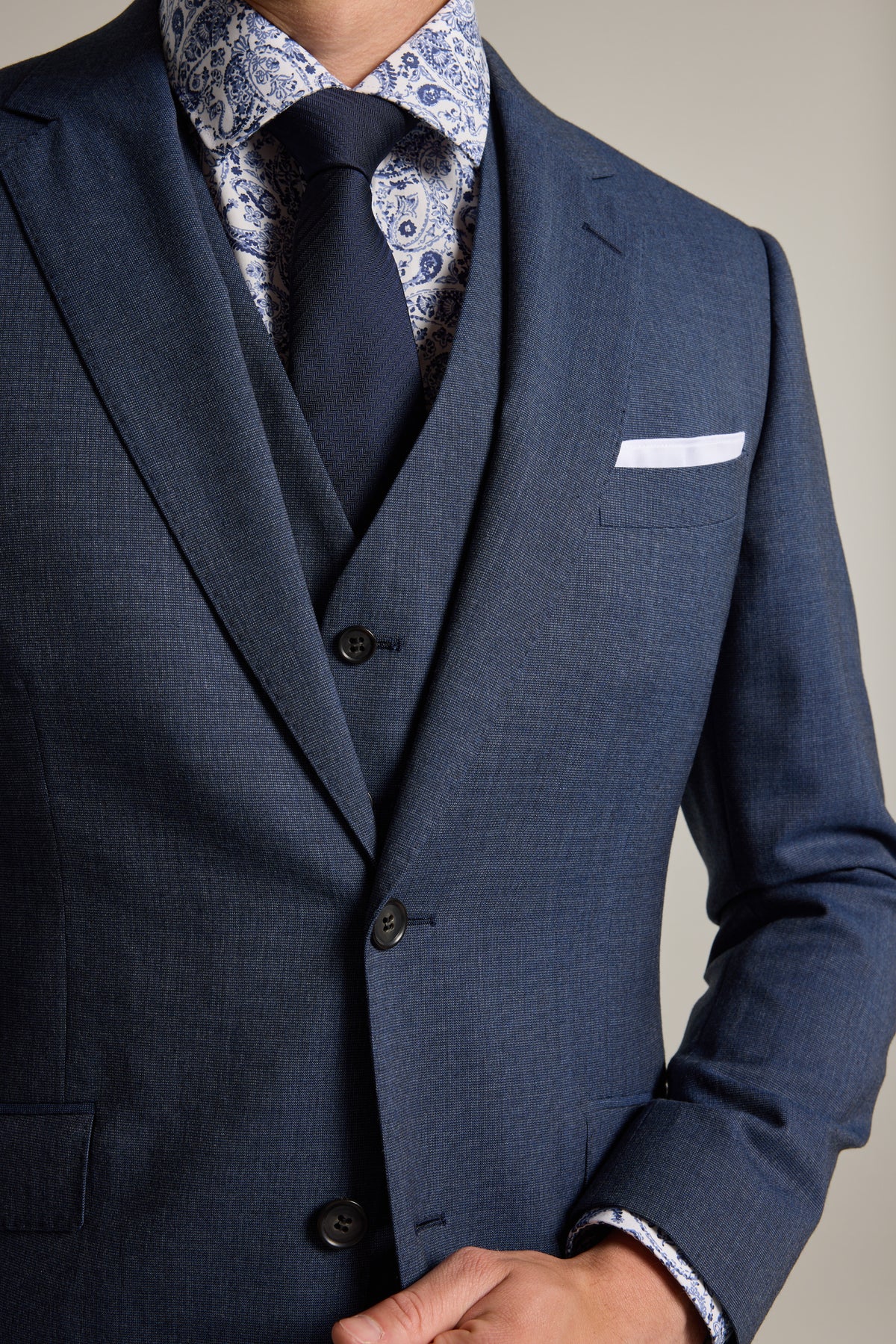 Barkers Yeaton Texture Suit Jacket in blue, additional view