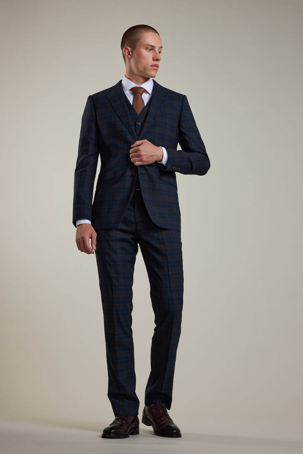Barkers Lockhard Check Suit Jacket in navy check, additional view