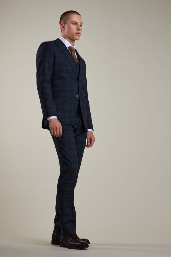 Barkers Lockhard Check Suit Jacket in navy check, alternate view