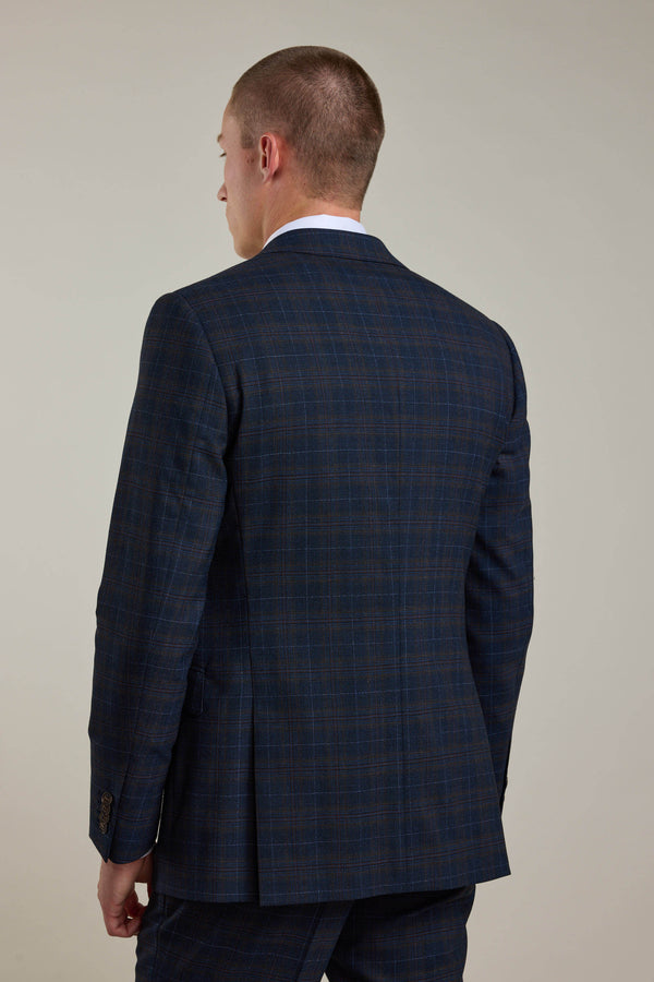 Barkers Lockhard Check Suit Jacket in navy check, additional view
