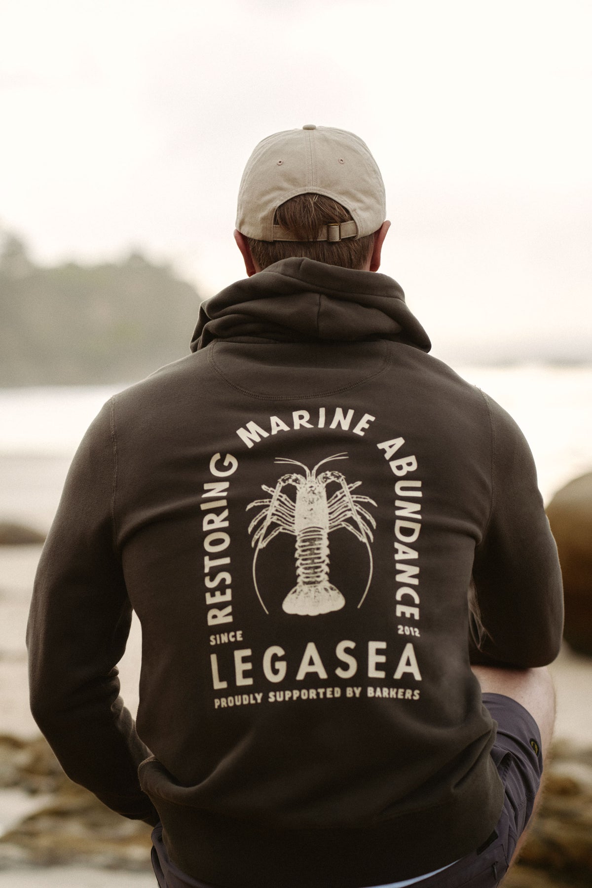 Barkers LegaSea GD Crayfish Hoody in dark khaki, relaxed fit, additional view